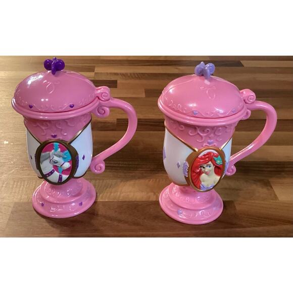 Ariel Mermaid & Bailey Circus Pink Unicorn Souvenir Collector Mugs Cups - Picture 1 of 10